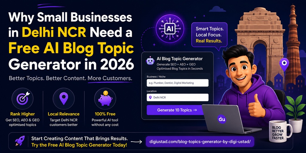 Why Small Businesses in Delhi NCR Need a Free AI Blog Topic Generator